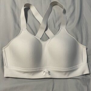 Under Armour White Racerback Sports Bra with Wide Straps
